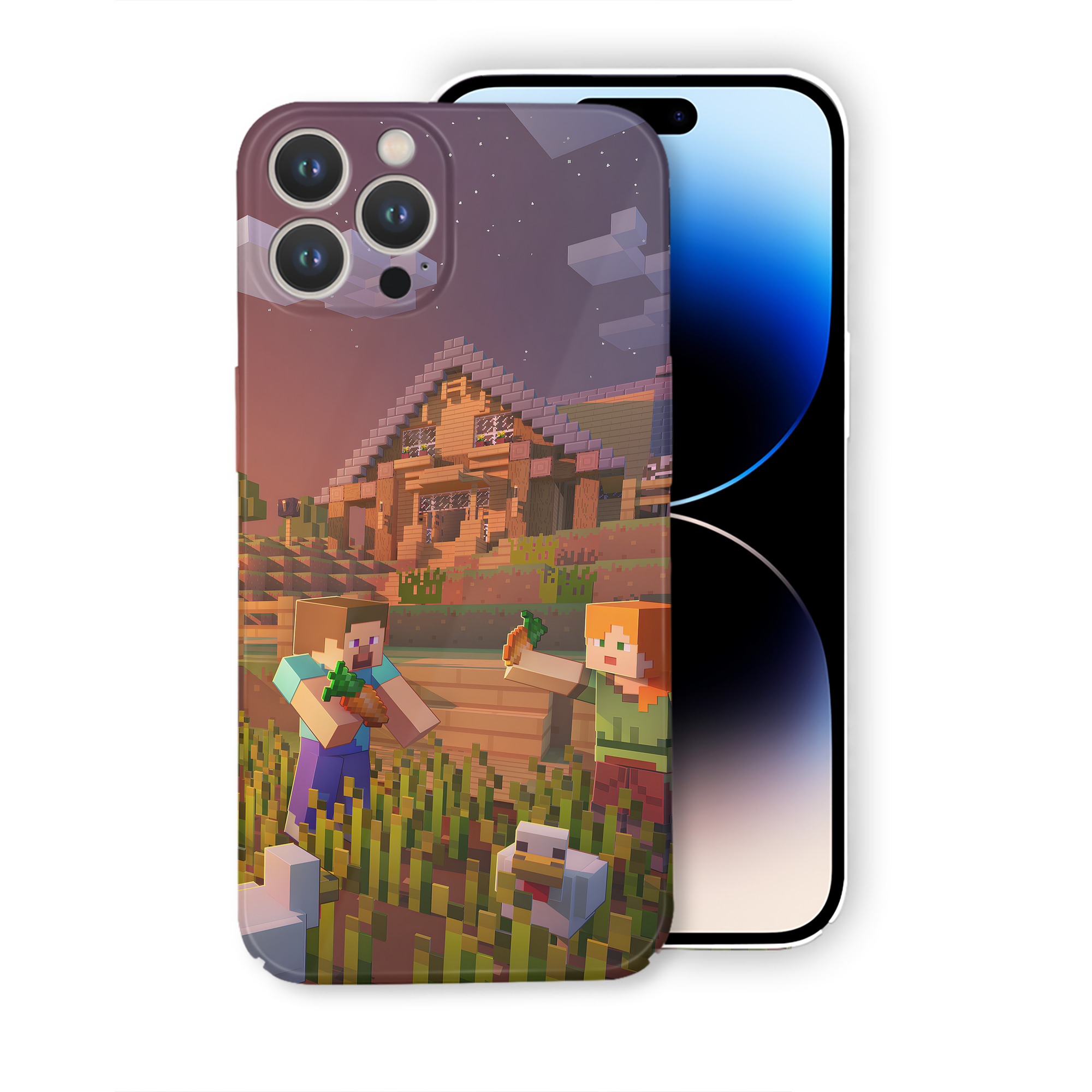 （画像用） マインクラフト ブロックの世界 Minecraft MC Block world 【iPhone 14シリーズ対応】ハードケース